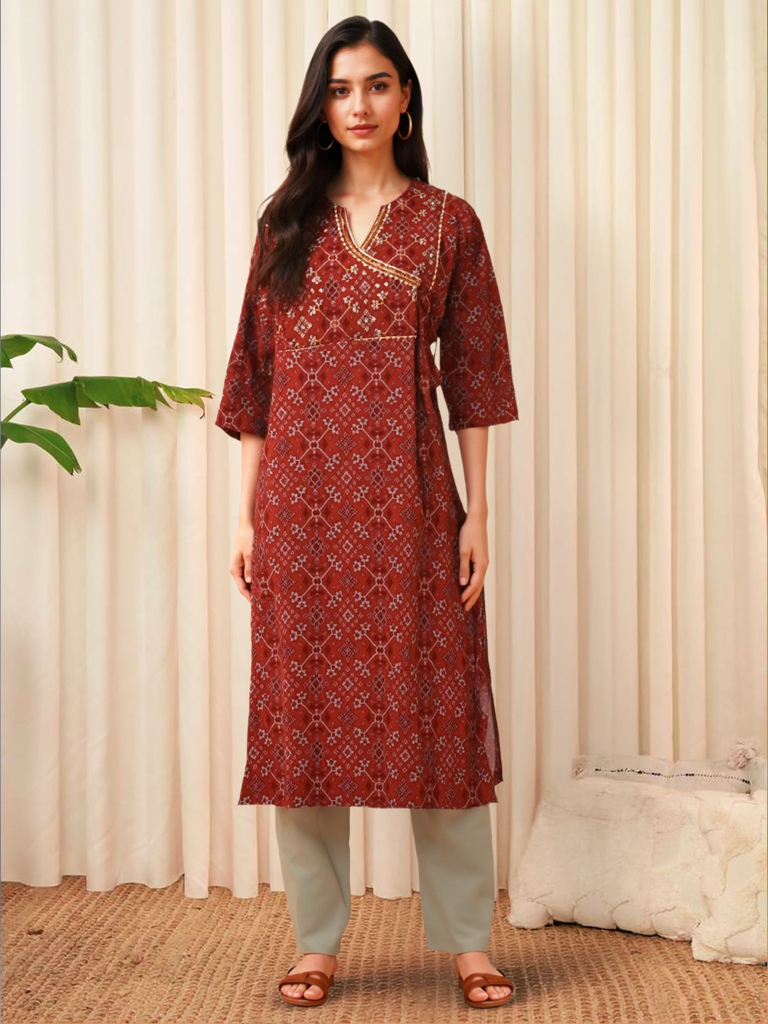 Picture of A Touch of Tradition with Modern Charm Straight Kurta with Pant Set